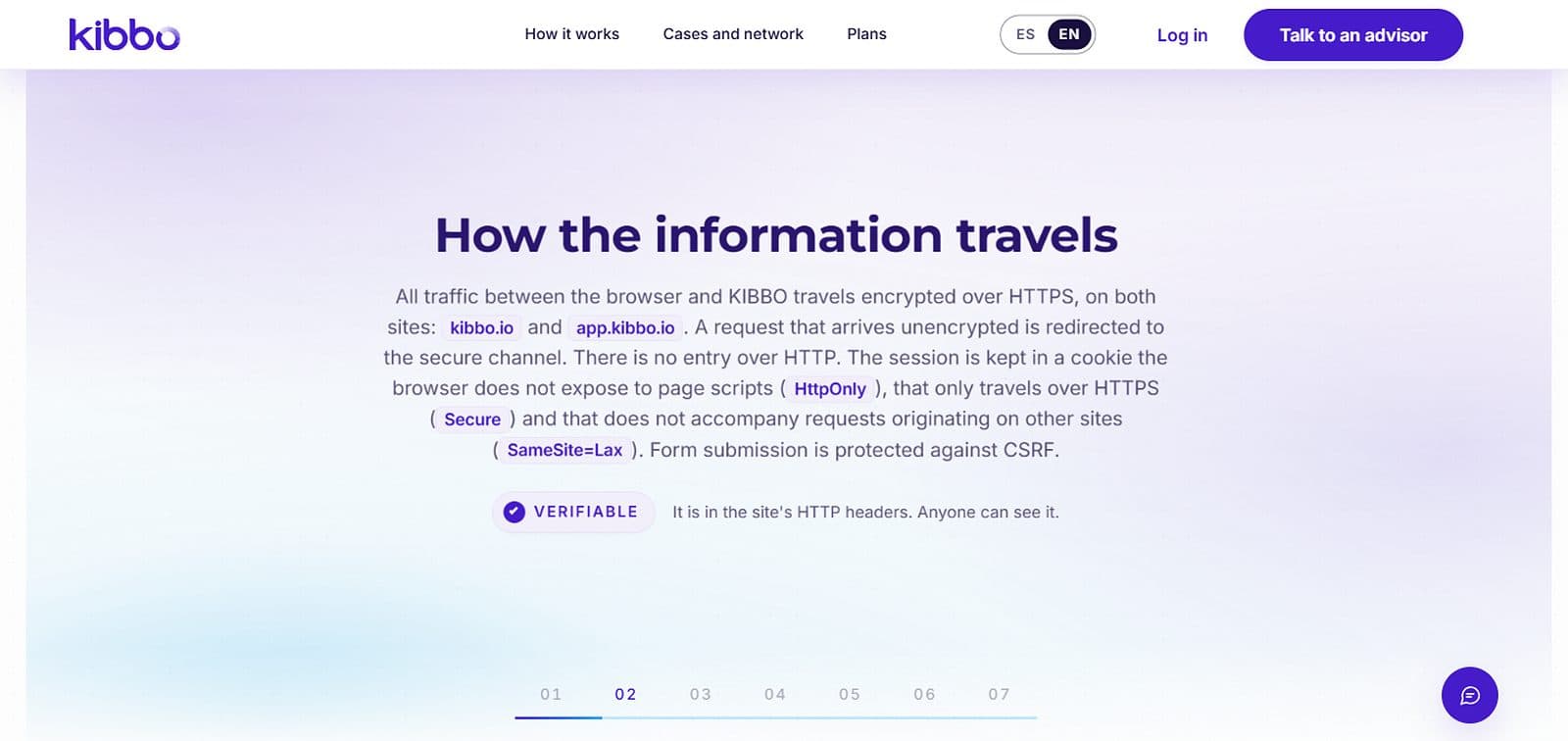 /en/trust-and-security — "How the information travels."